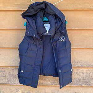 Abercrombie & Fitch Kids Hooded Puffer Vest Navy Size L With Logo Detail